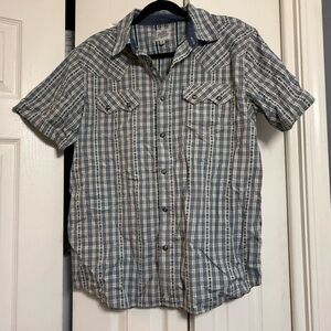 Men's Casual Blue Checkered Shirt